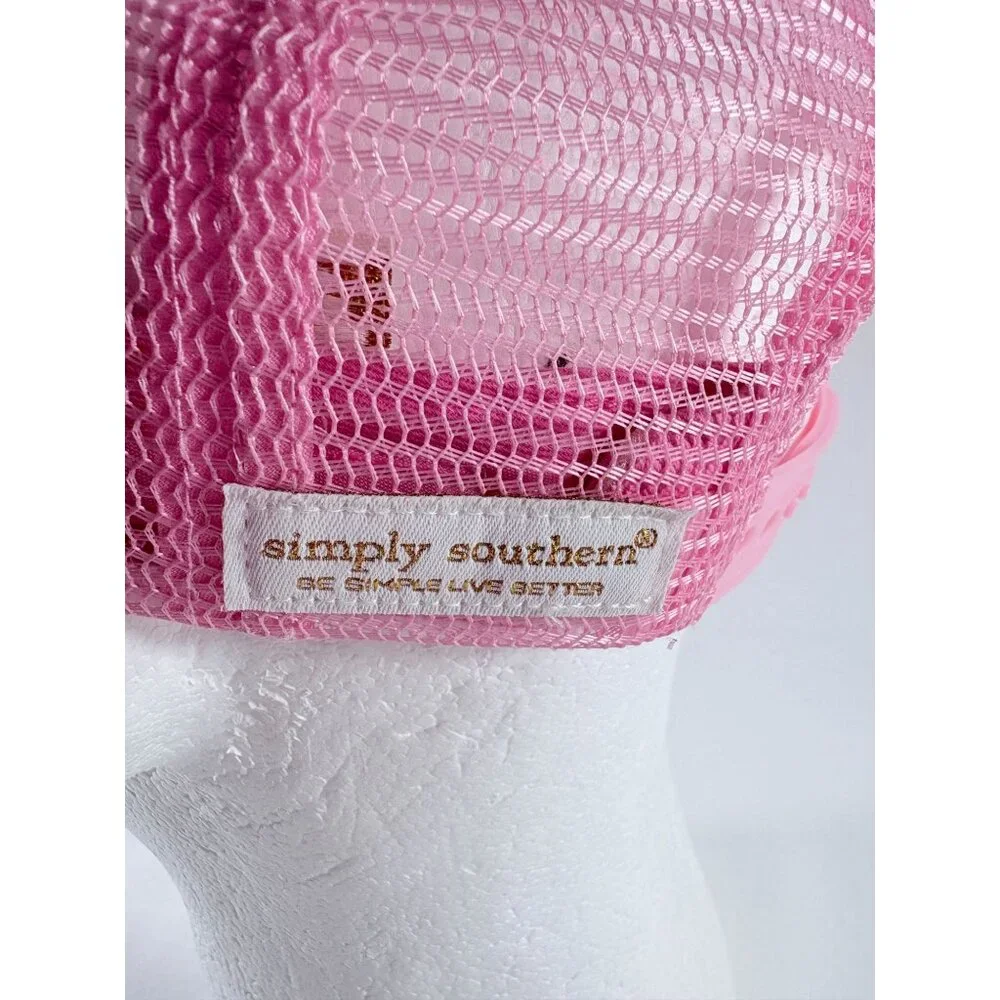 Simply Southern‎ Embroidered Sloth Hang In There Pink Snapback Trucker Hat
